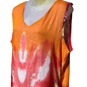 XL Swimsuit cover up bright colored sheer beach wear resort mode